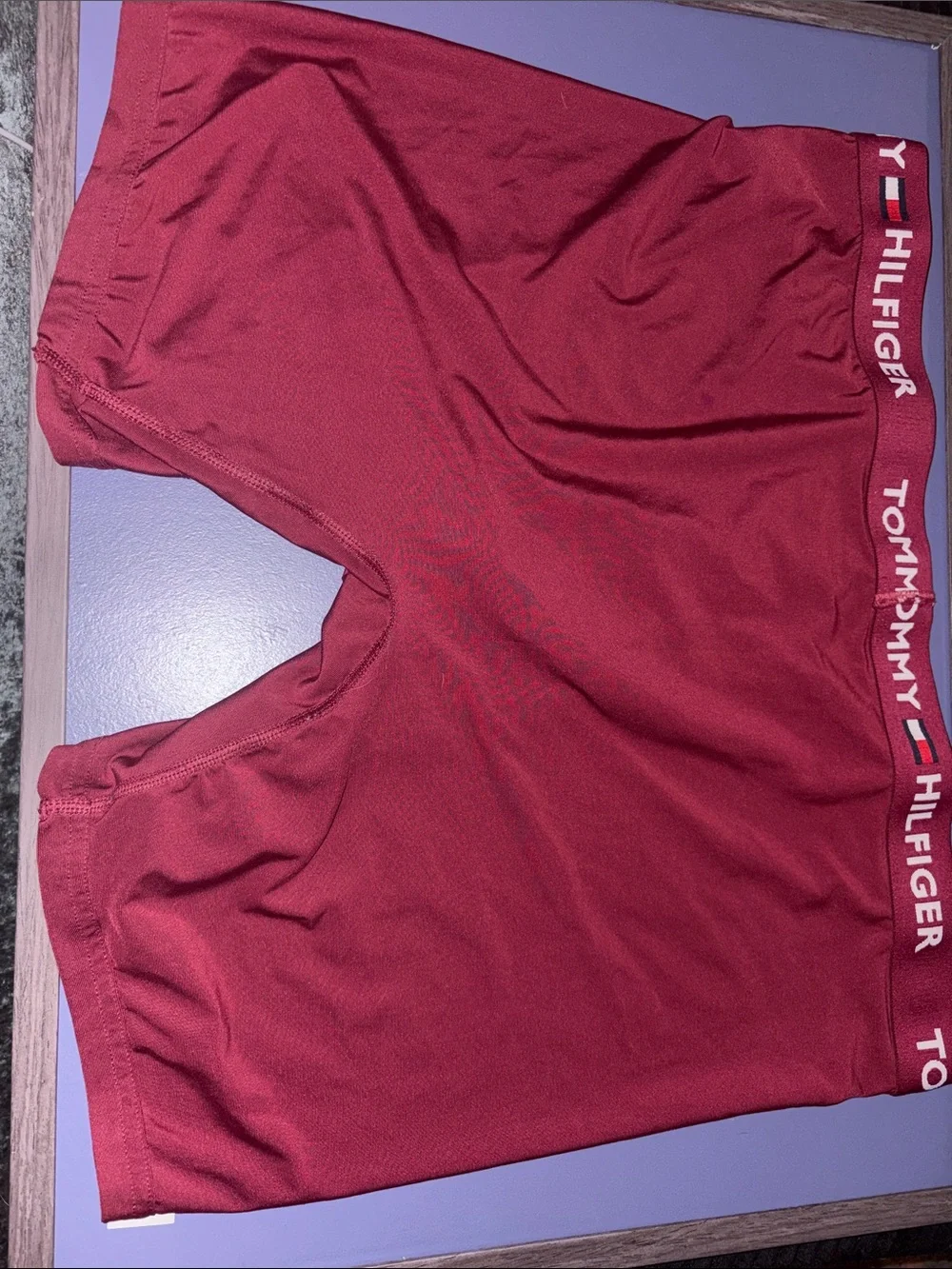 Tommy Hilfiger Deep Berry Red Boxer Briefs with Logo Print